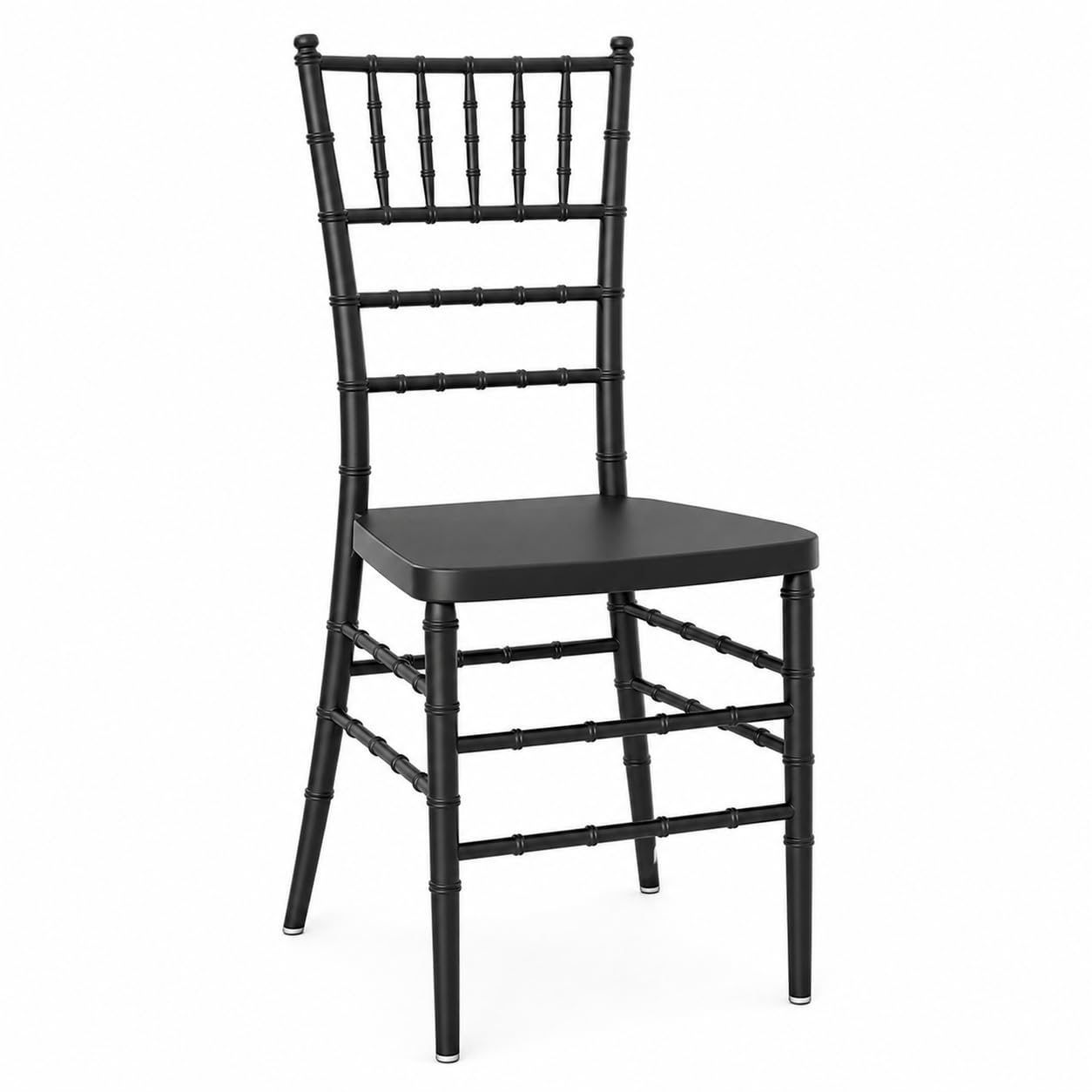 Glownary Steel Reinforced Chiavari Chair, Black Resin, Heavy-Duty 500 lb Capacity, Stackable, Indoor Outdoor Use, 36.25x16.125x15 Inches