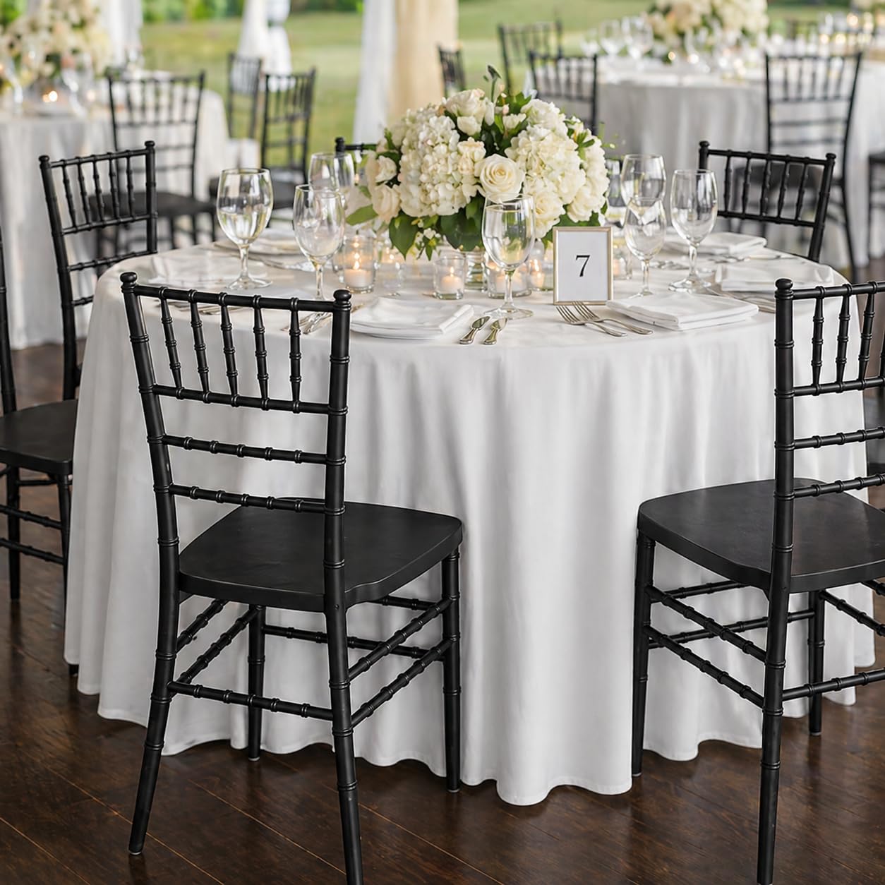 Glownary Steel Reinforced Chiavari Chair, Black Resin, Heavy-Duty 500 lb Capacity, Stackable, Indoor Outdoor Use, 36.25x16.125x15 Inches view 2