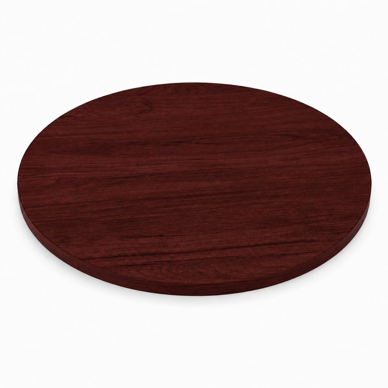 Glownary Reversible Round Table Top, Cherry, Black Laminate, 24 Inch Diameter, Particle Board Core, Indoor Commercial Use