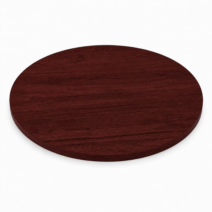 Glownary Reversible Round Table Top, Cherry, Black Laminate, 24 Inch Diameter, Particle Board Core, Indoor Commercial Use