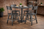 Glownary Industrial Square Dining Table Set, Slate Gray Solid Wood with Live Edge, 36 Inch, Standard Height with 4 Chairs view 2