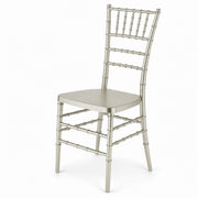 Glownary Heavy-Duty Steel Reinforced Chiavari Chair, Silver Resin, 15x16.1x36.2 Inch, Stackable, 500 lb Capacity, Indoor Outdoor Use