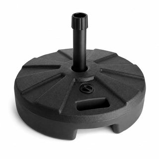 Glownary Black Plastic Fillable Umbrella Base, Water or Sand Fill, 66 lb Capacity, for Patio and Outdoor Dining