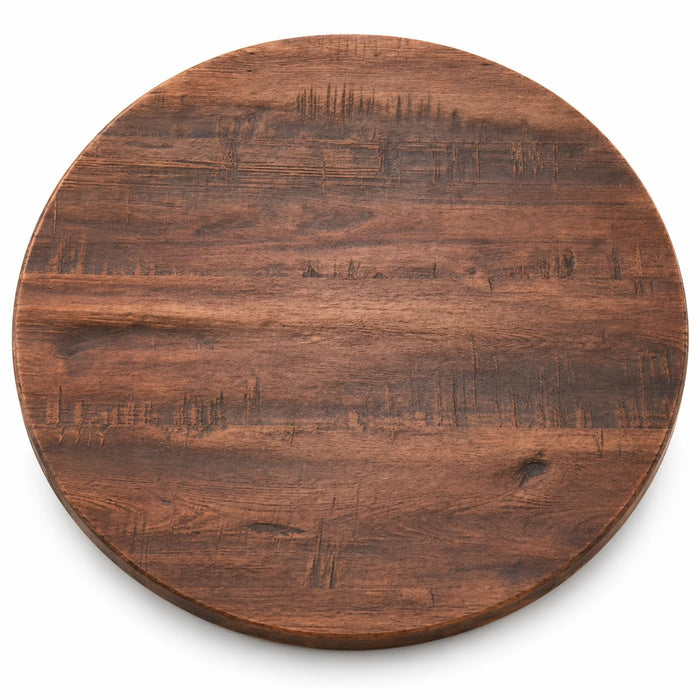 Glownary Excalibur Round Table Top, Textured Walnut Laminate, 32 Inch Diameter, Indoor Outdoor, UV Weather Resistant, Brown