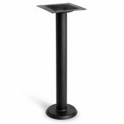 Glownary Excalibur Round Table Base, Black E-Coated Steel, 8 Inch Diameter, 28 Inch Height, 3 Inch Column, Bolt Down, Indoor Outdoor