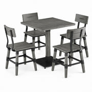 Glownary Industrial Square Dining Table Set with 4 Chairs, Slate Gray Solid Wood Live Edge, 30x30 Inch Standard Height