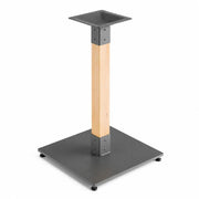 Glownary Industrial Standard Height Table Base, Bleached Oak Finish, Steel and Wood Construction, 28.5 Inch, Square Base with Adjustable Feet, 400 lb Capacity