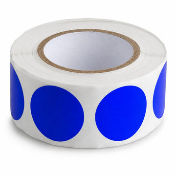 Round Inventory Labels, Dark Blue Semi-Gloss, 1 Inch, 500/Roll, Permanent Adhesive
