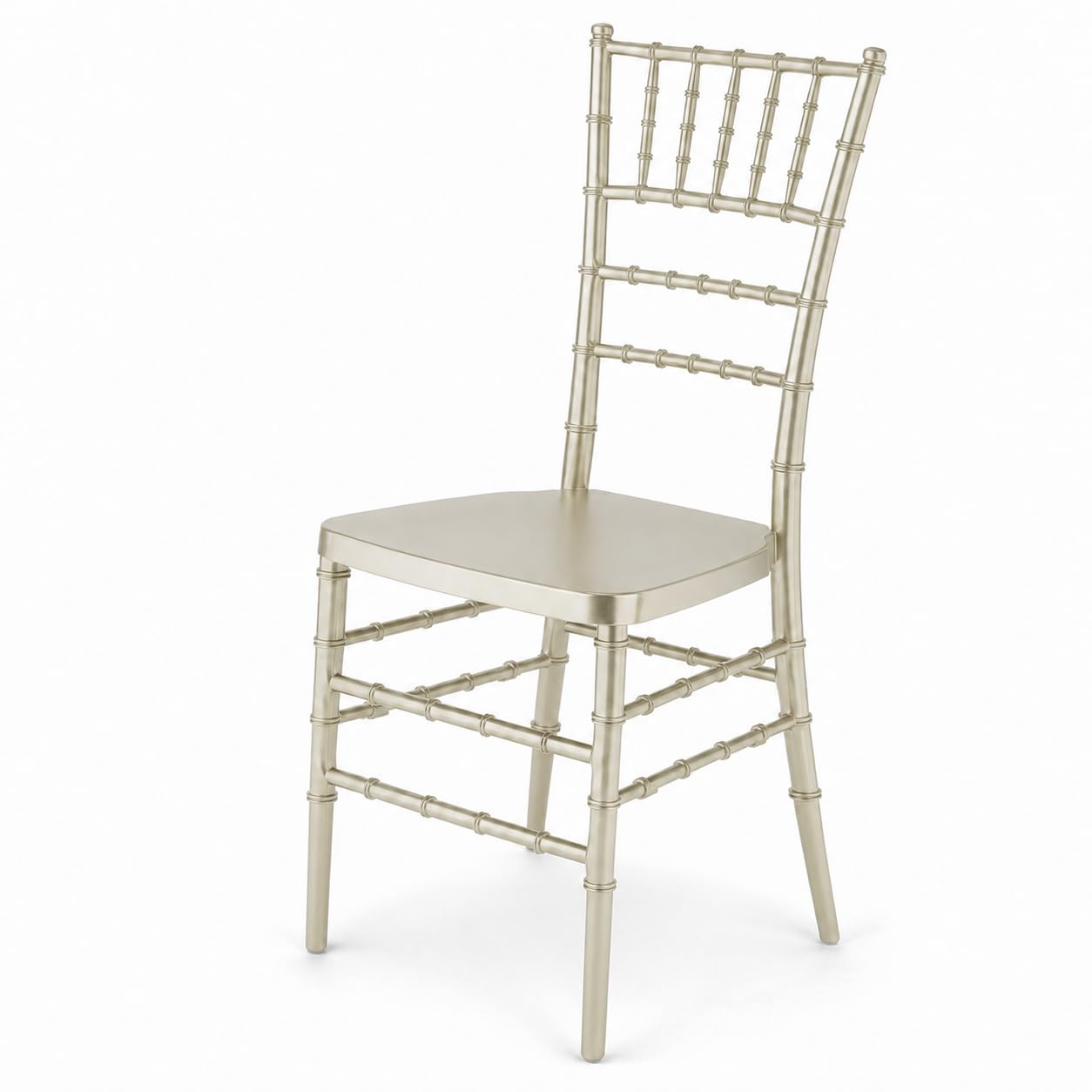 Glownary Champagne Resin Chiavari Chair, Steel Reinforced, Heavy-Duty, 500 lb Capacity, Indoor Outdoor Use, 36.25x16.13x15 Inches
