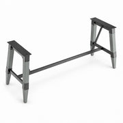Glownary Industrial Trestle Table Base, Slate Gray Wood with Steel Frame, 78x25 Inches, Standard Height 28 Inch, 400 lb Capacity
