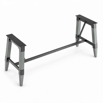 Glownary Industrial Trestle Table Base, Slate Gray Wood with Steel Frame, 78x25 Inches, Standard Height 28 Inch, 400 lb Capacity
