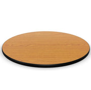 Glownary Round Table Top, Reversible Walnut/Oak, Laminated, 30 Inch Diameter, Black Vinyl Edge, Indoor Commercial Use, 3-4 Seating
