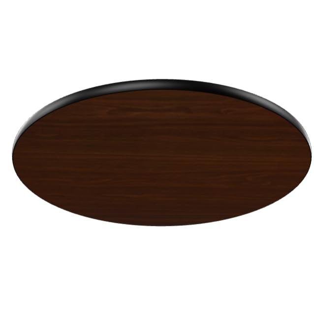Glownary Round Table Top, Reversible Walnut/Oak, Laminated, 30 Inch Diameter, Black Vinyl Edge, Indoor Commercial Use, 3-4 Seating view 2