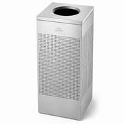 Glownary Square Perforated Trash Can, Stainless Steel, 16 Gallon, Indoor Decorative Waste Receptacle with Lid, 14.75x14.75x30 Inches