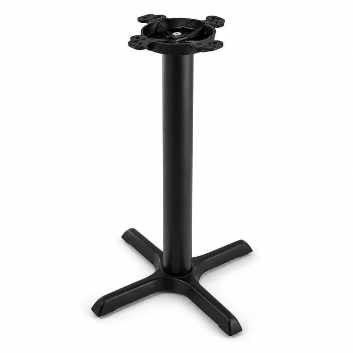 Glownary Cast Iron Counter Height Table Base, Black Powder-Coated, 22x30 Inch Cross Base, 3 Inch Column, 33.75 Inch Tall, Indoor Commercial