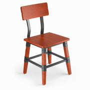 Glownary [ 2 Chairs] Industrial Chair, Rustic Mahogany, Wood and Steel Frame, 17x17x32 Inches, 350 lb Capacity