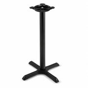 Glownary Cast Iron Counter Height Table Base, Black Powder-Coated, 22 x 22 Inch Cross Base, 3 Inch Column, 33.75 Inch Tall