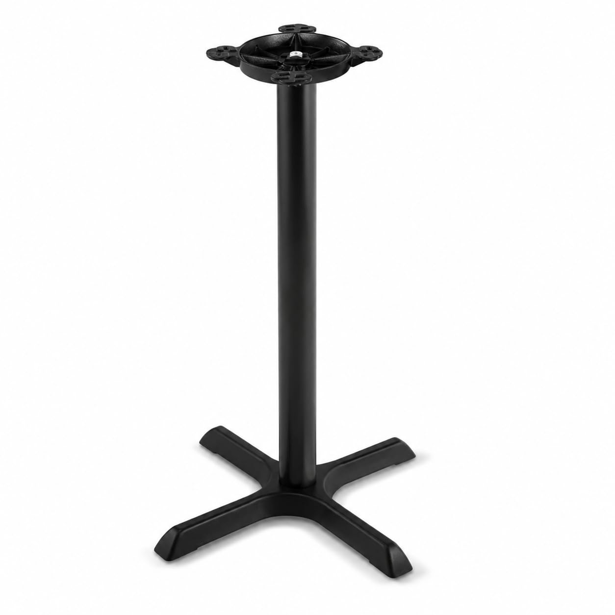 Glownary Cast Iron Counter Height Table Base, Black Powder-Coated, 22 x 22 Inch Cross Base, 3 Inch Column, 33.75 Inch Tall