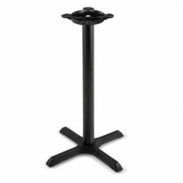 Glownary Cast Iron Counter Height Table Base, Black Powder-Coated, 22 x 22 Inch Cross Base, 3 Inch Column, 33.75 Inch Tall