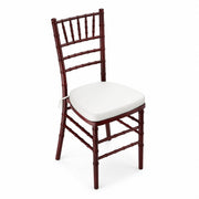 Glownary Mahogany Wood Chiavari Chair, Brown Frame with Ivory Cushion, Indoor Outdoor Use, 15.5x15.75x35 Inches, 400 lb Capacity, Stackable