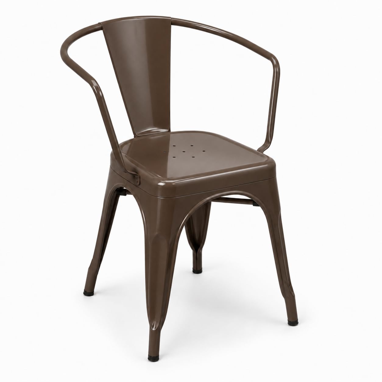 Glownary Alloy Copper Outdoor Arm Chair, Metal Steel Construction, Stackable Industrial Modern Design, 21x17.5x28.5 Inch, 400 lb Capacity, Indoor Outdoor Use