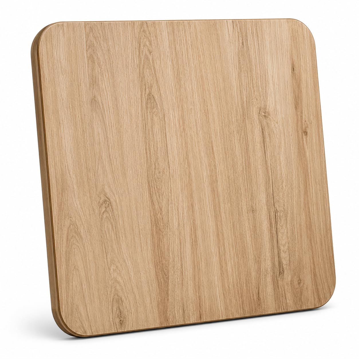 Glownary Square Reversible Table Top, White Birch, Ash Laminate, 36 x 36 Inch, Brown Vinyl Molding, Indoor Commercial Use