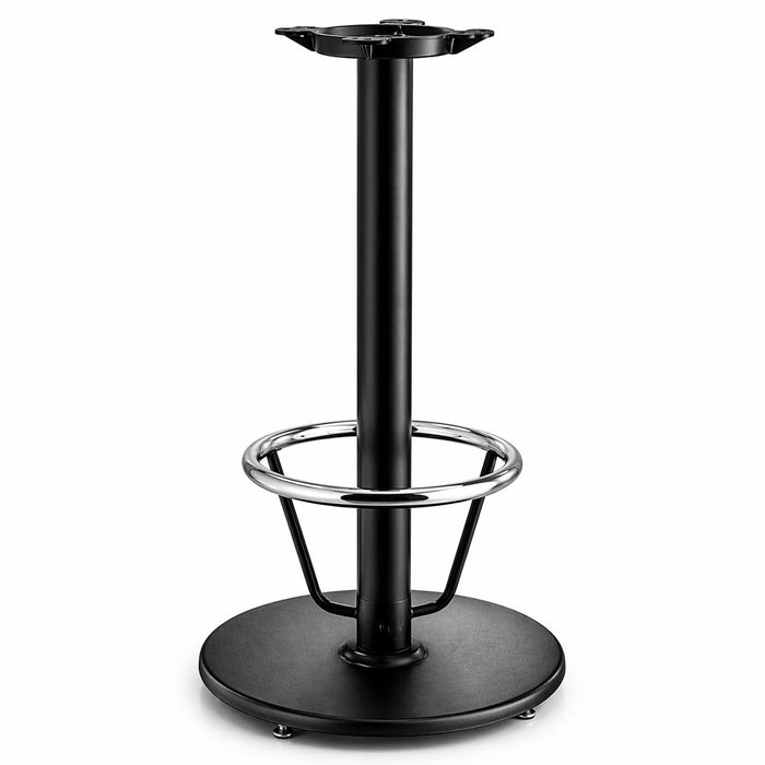 Glownary Cast Iron Round Table Base, Black Powder-Coated, 22 Inch Diameter, 41 Inch Bar Height, 3 Inch Column, Indoor