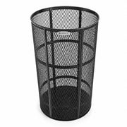 Glownary Heavy-Duty Round Steel Mesh Outdoor Trash Can, Black, 48 Gallon, UV-Resistant, Powder-Coated, 33.1x22.8 Inches