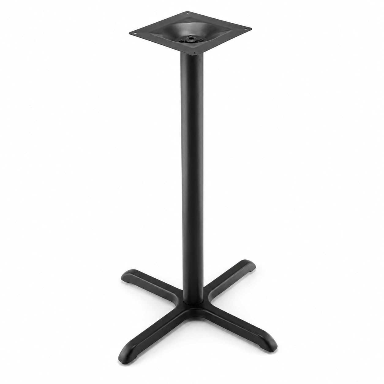 Glownary Excalibur Cross Table Base, Black E-Coated Steel, 30x30 Inch with 3 Inch Bar Height Column, Indoor Outdoor Commercial Use