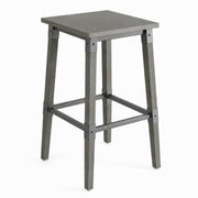 Glownary Lancaster Table & Seating Industrial Backless Bar Stool, Slate Gray, Wood and Steel Frame, 28.5 Inch Height, 350 lb Capacity