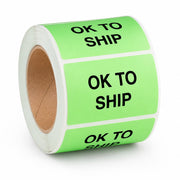 OK to Ship Labels, 2 x 3 Inches, Green, 500 Labels per Roll, DOT Compliant, Permanent Adhesive