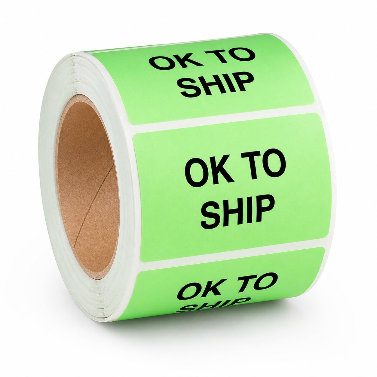 OK to Ship Labels, 2 x 3 Inches, Green, 500 Labels per Roll, DOT Compliant, Permanent Adhesive