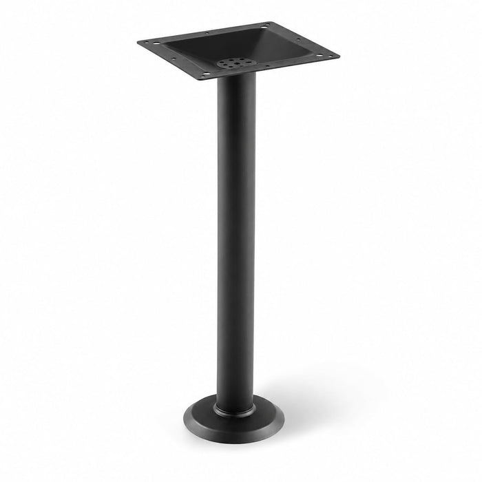 Glownary Excalibur Bolt Down Table Base, Black Steel, 34-Inch Counter Height, 3-Inch Column, Indoor Outdoor Commercial Use