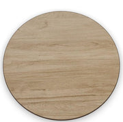 Glownary Round Reversible Table Top, White Birch, Ash Laminate, 30 Inch Diameter, Brown Vinyl Molding, Indoor Commercial Use, 1 Inch Thick