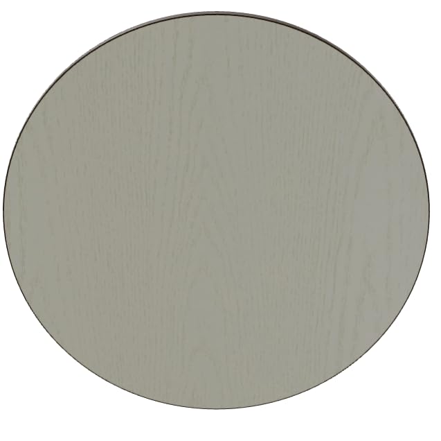 Glownary Round Reversible Table Top, White Birch, Ash Laminate, 30 Inch Diameter, Brown Vinyl Molding, Indoor Commercial Use, 1 Inch Thick view 2
