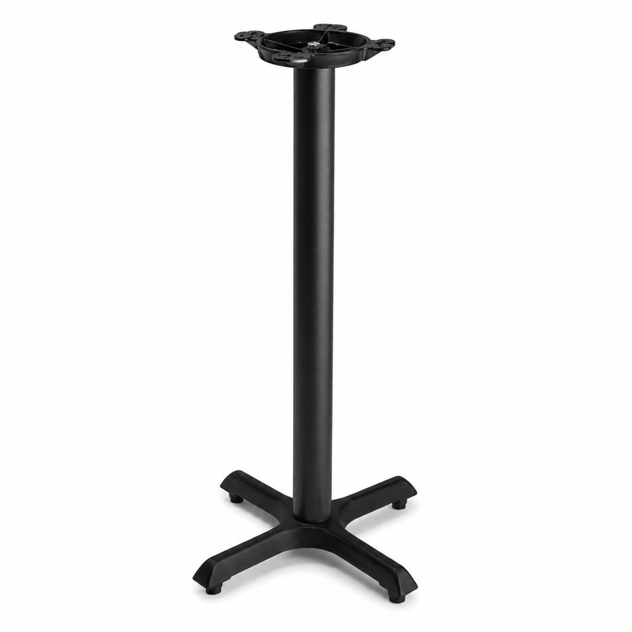 Glownary Cast Iron Bar Height Table Base, Black Powder-Coated, 22 x 22 x 41 Inches, 3 Inch Column, Self-Leveling Feet