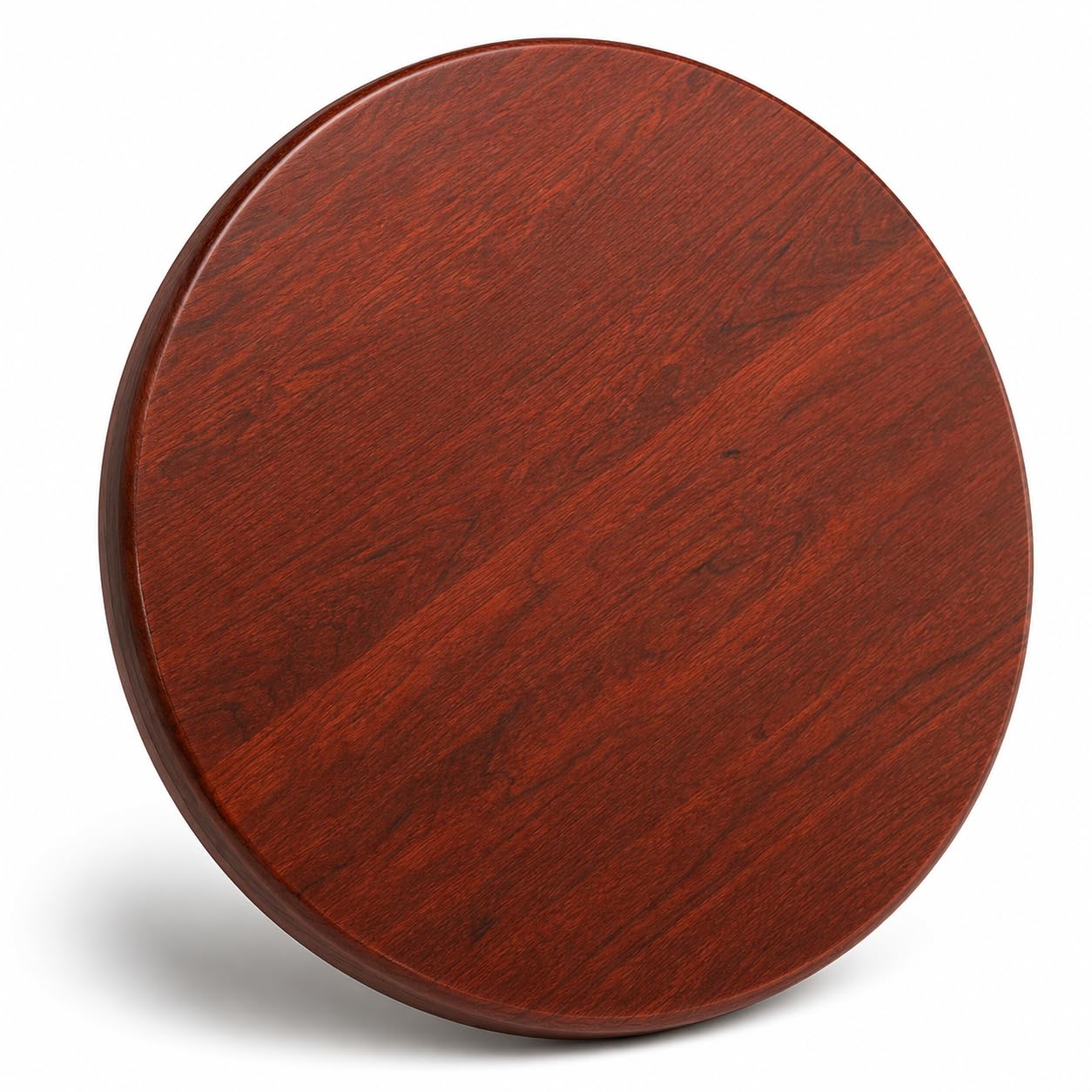 Glownary Round Thermo-Formed MDF Table Top, Red Mahogany, 42 Inch Diameter, Indoor Commercial, PVC Laminate Surface, Scratch-Resistant