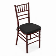 Glownary Mahogany Wood Chiavari Chair, Black Cushion, 15.5x15.75x35 Inches, Stackable, 400 lb Capacity, Indoor Outdoor Use