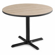 Glownary 36-Inch Round Reversible Table with Cast Iron Base Kit, White Birch, Ash Laminate Top, Standard Height, Indoor Commercial