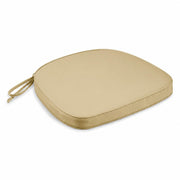 Glownary Gold Chiavari Chair Cushion with Ties, Polyester, 15.5x9.5 Inch, 2 Inch Thick, Machine Washable, Outdoor Use