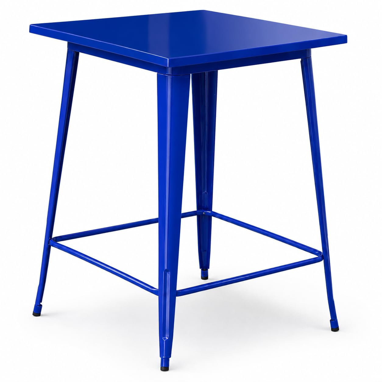 Glownary Alloy Square Bar Height Table, Blue Quartz Powder-Coated Steel, 32x32x42 Inch, Indoor Outdoor, 4-Seat Capacity