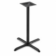 Glownary Excalibur Cross Table Base, Black E-Coated Steel, 33x33 Inch, 3 Inch Bar Height Column, Indoor Outdoor Commercial Use