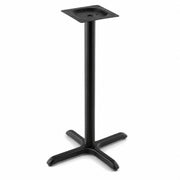 Glownary Excalibur Cross Table Base, Black E-Coated Steel, 22x30 Inch, 3 Inch Bar Height Column, Indoor Outdoor Commercial Use