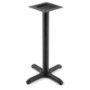 Glownary Excalibur Cross Table Base, Black E-Coated Steel, 22x22 Inch, Counter Height 35 Inch, 3 Inch Column, Indoor Outdoor Commercial Use