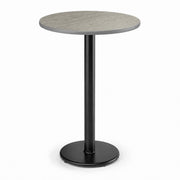 Glownary Reversible Bar Height Table with Cast Iron Base, Gray White Laminate Top, 30 Inch Round, 42 Inch Tall, Indoor