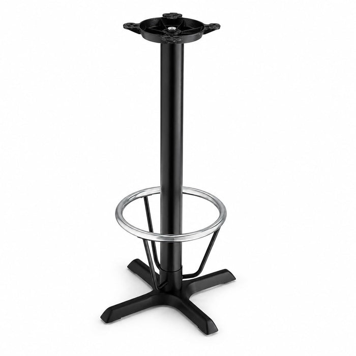 Glownary Lancaster Table & Seating Black Cast Iron Bar Height Table Base, 22x22 Inch, 41 Inch Tall, 3 Inch Column, Steel Construction, Powder-Coated Finish