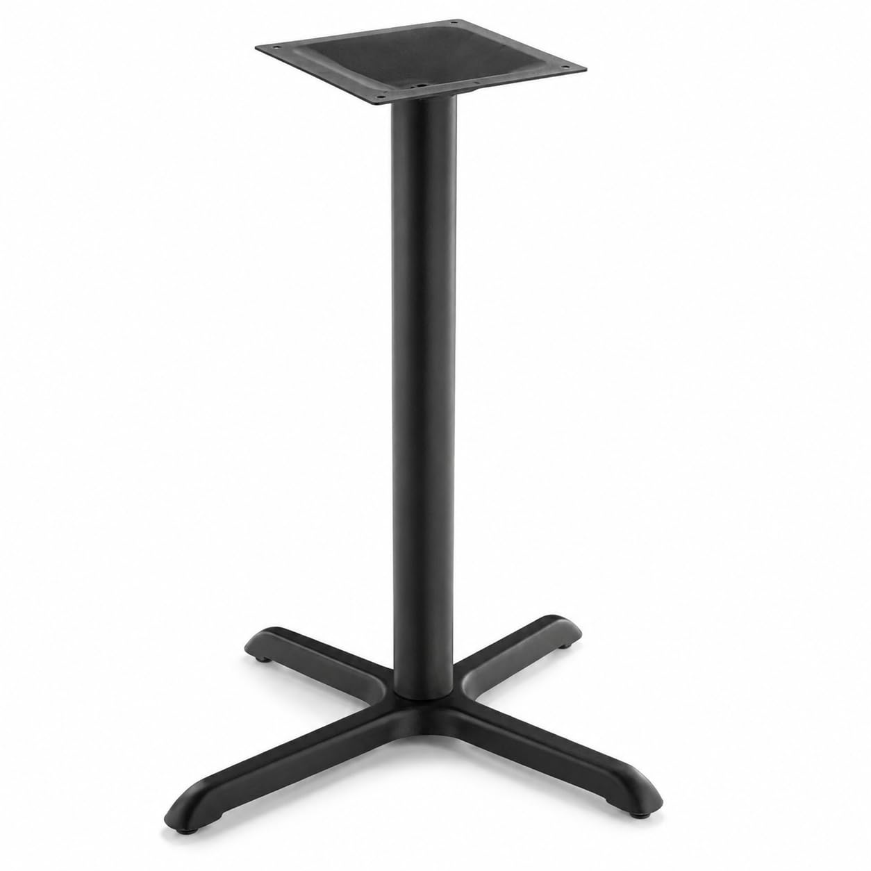 Glownary Excalibur Cross Table Base, Black E-Coated Steel, 30x30 Inch, 3 Inch Counter Height Column, Indoor Outdoor