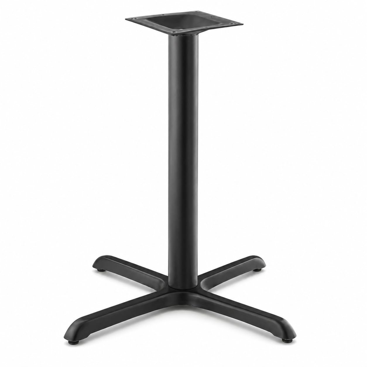 Glownary Excalibur Cross Table Base, Black Steel, 36x36 Inch, 4 Inch Counter Height Column, Indoor Outdoor