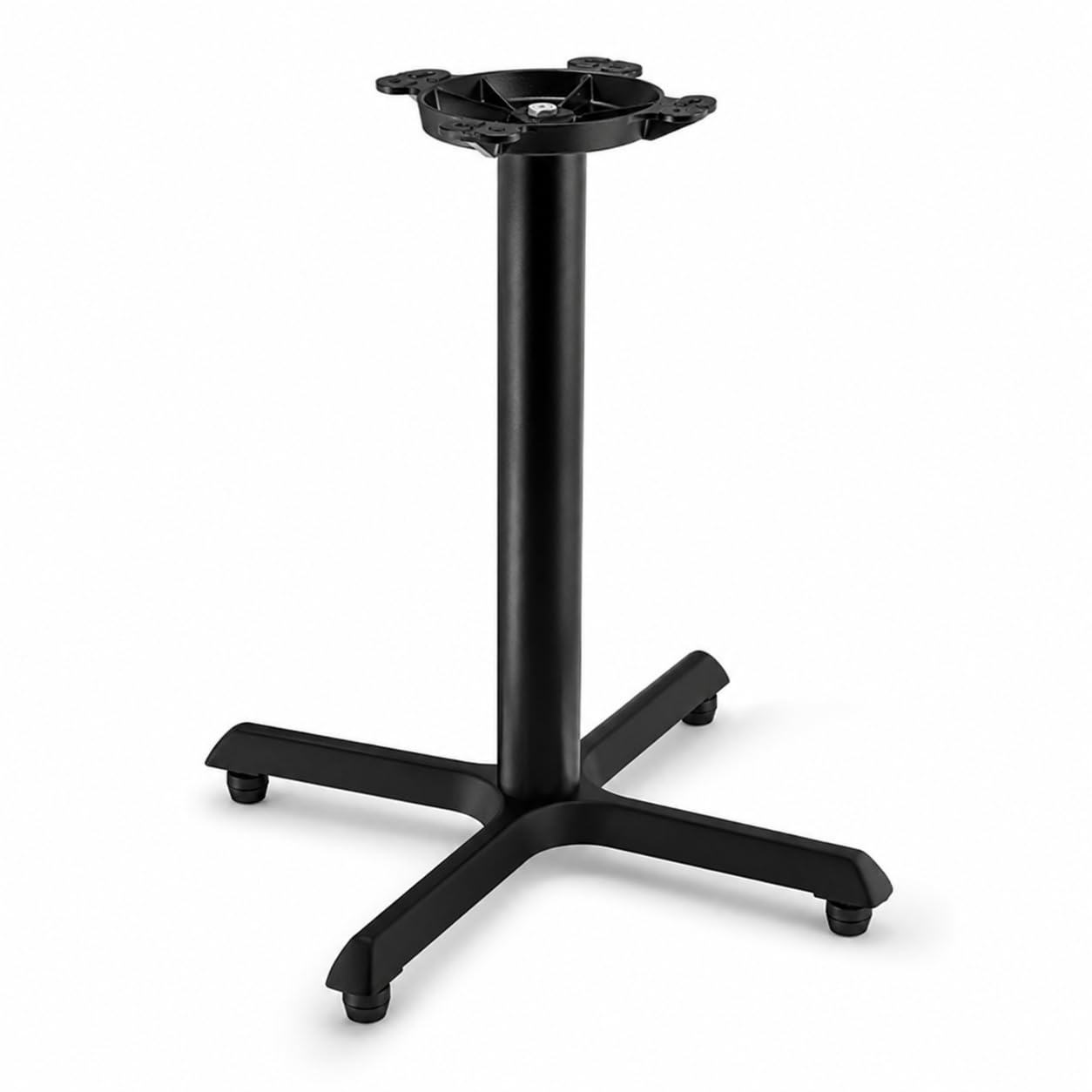 Glownary Cast Iron Table Base, Black, 30 x 30 Inch, Standard Height 27.75 Inch, Cross Style Base with Flat Tech Equalizer Levelers, 3 Inch Post