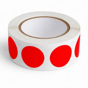 Fluorescent Red Round Inventory Labels, 3/4 Inch, 500 Per Roll, Semi-Gloss Paper, Permanent Adhesive